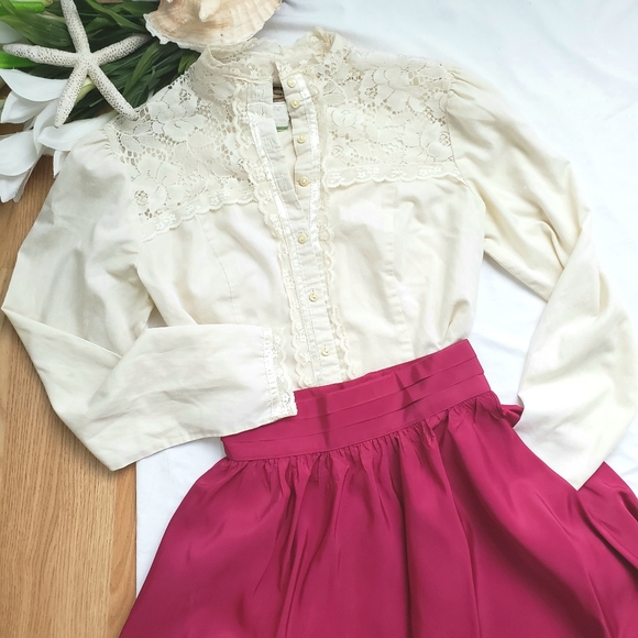 SOLD Jessica’s Gunnies Gunne Sax Lace Button Shirt - Picture 2 of 8